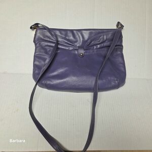 Vintage 80s Karnig Mann Purple Plum Leather Crossbody/Clutch/Shoulder Bag